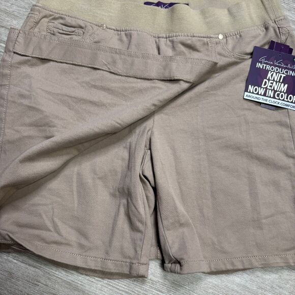 Gloria Vanderbilt Women's Tan Faux Wrap Skirt Skort Shorts NEW 8 Cotton Blend - Picture 3 of 8